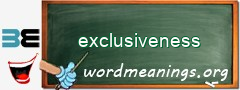 WordMeaning blackboard for exclusiveness